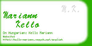 mariann kello business card